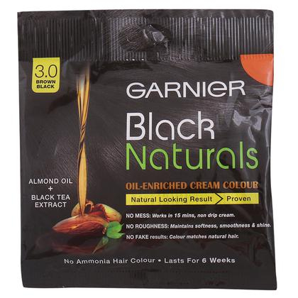 Garnier Black Naturals Oil Enriched Ammonia Free Hair Colour, Brown Black (20 g + 20 ml)